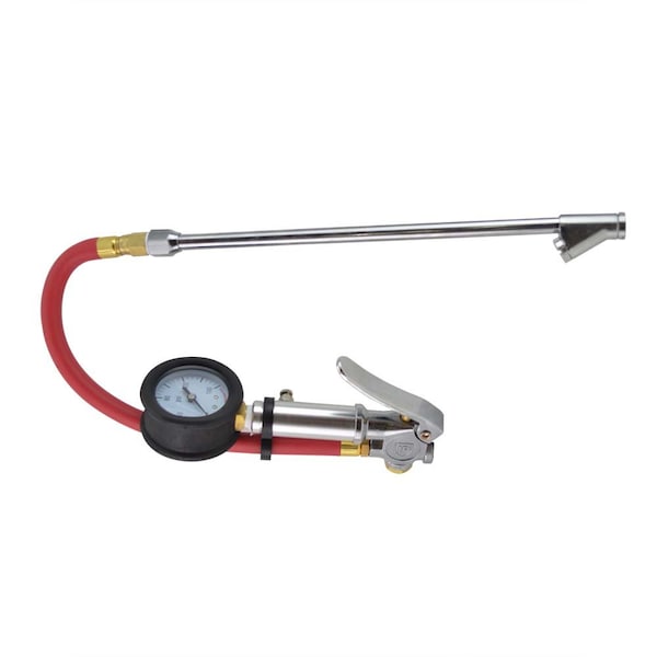 Interstate Pneumatics HD Dial Inflator 5-160 PSI w/ 12" Rubber Hose Whipend & 11" Straight-in Dual Foot Tilt-Lock Truck TF7108L - main